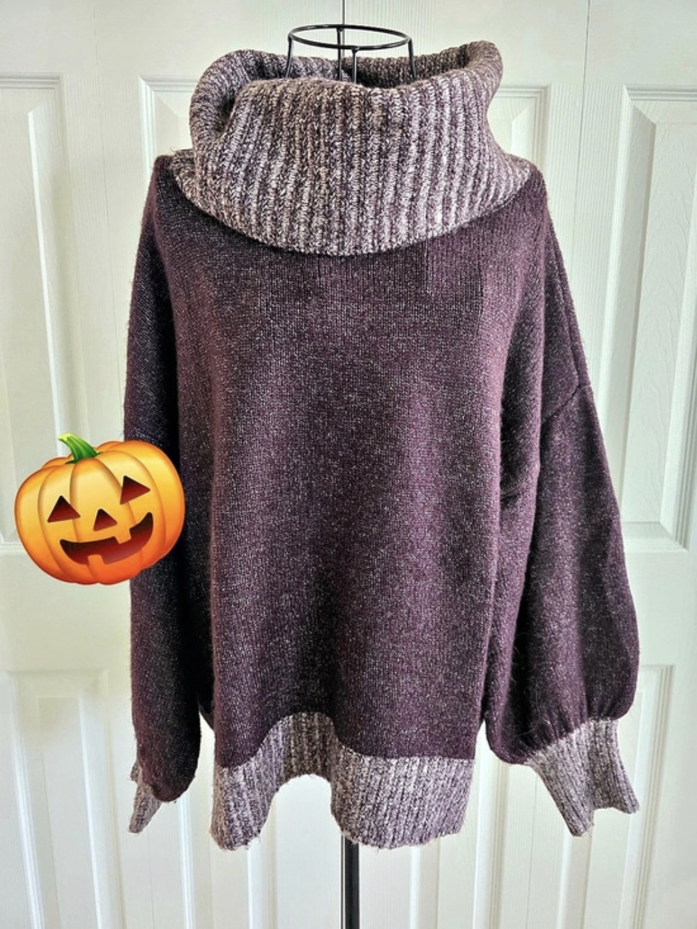 Nine West Cowl Neck Sweater Purple Size Large Like New🍁🍂